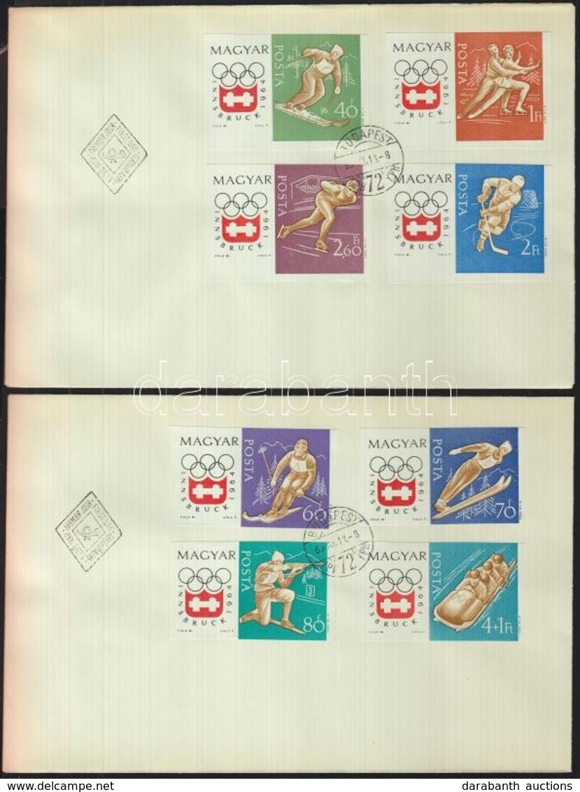 1963 Téli Olimpia (II.)- Innsbruck Vágott Sor 2db FDC-n (3.500) - Sonstige & Ohne Zuordnung