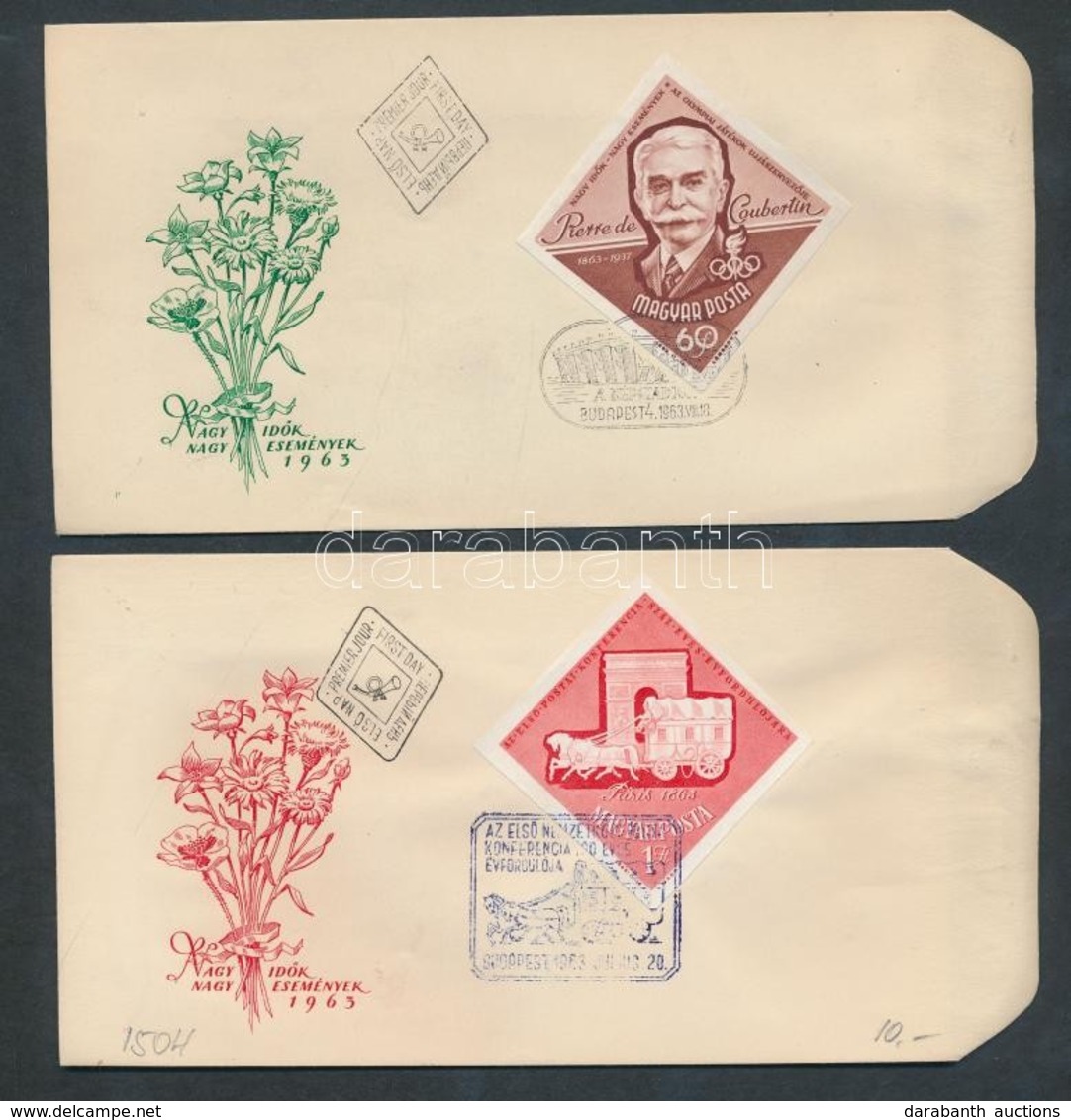 1963 Nagy Idők - Nagy Események 2db Vágott Bélyeg FDC-n (3.600) - Altri & Non Classificati