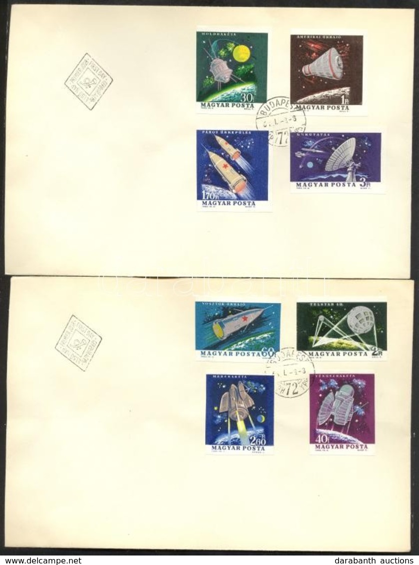 1964 Az űrkutatás Eredményei (I.) Vágott Sor 2db FDC-n (3.500) - Altri & Non Classificati