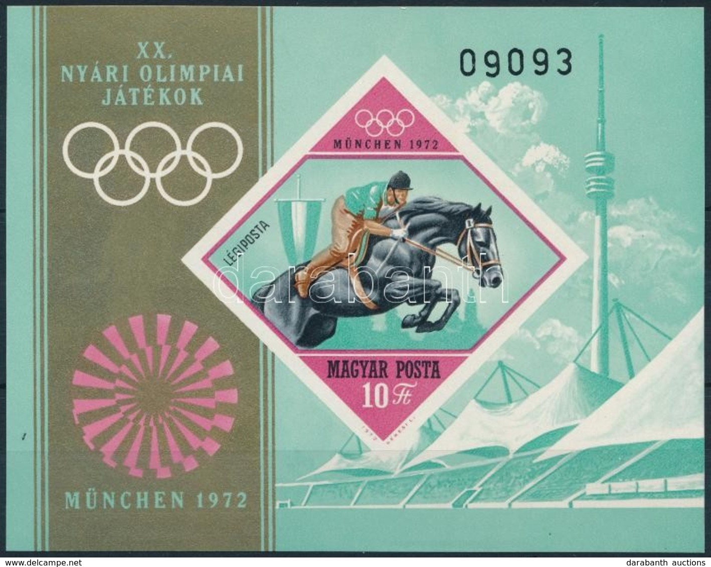 ** 1972 Olimpia (IV.) - München Vágott Blokk (4.000) - Sonstige & Ohne Zuordnung