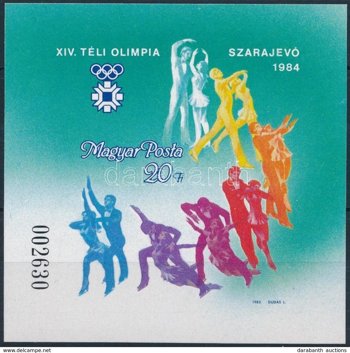 ** 1984 Téli Olimpia Szarajevó Vágott Blokk (4.000) - Autres & Non Classés