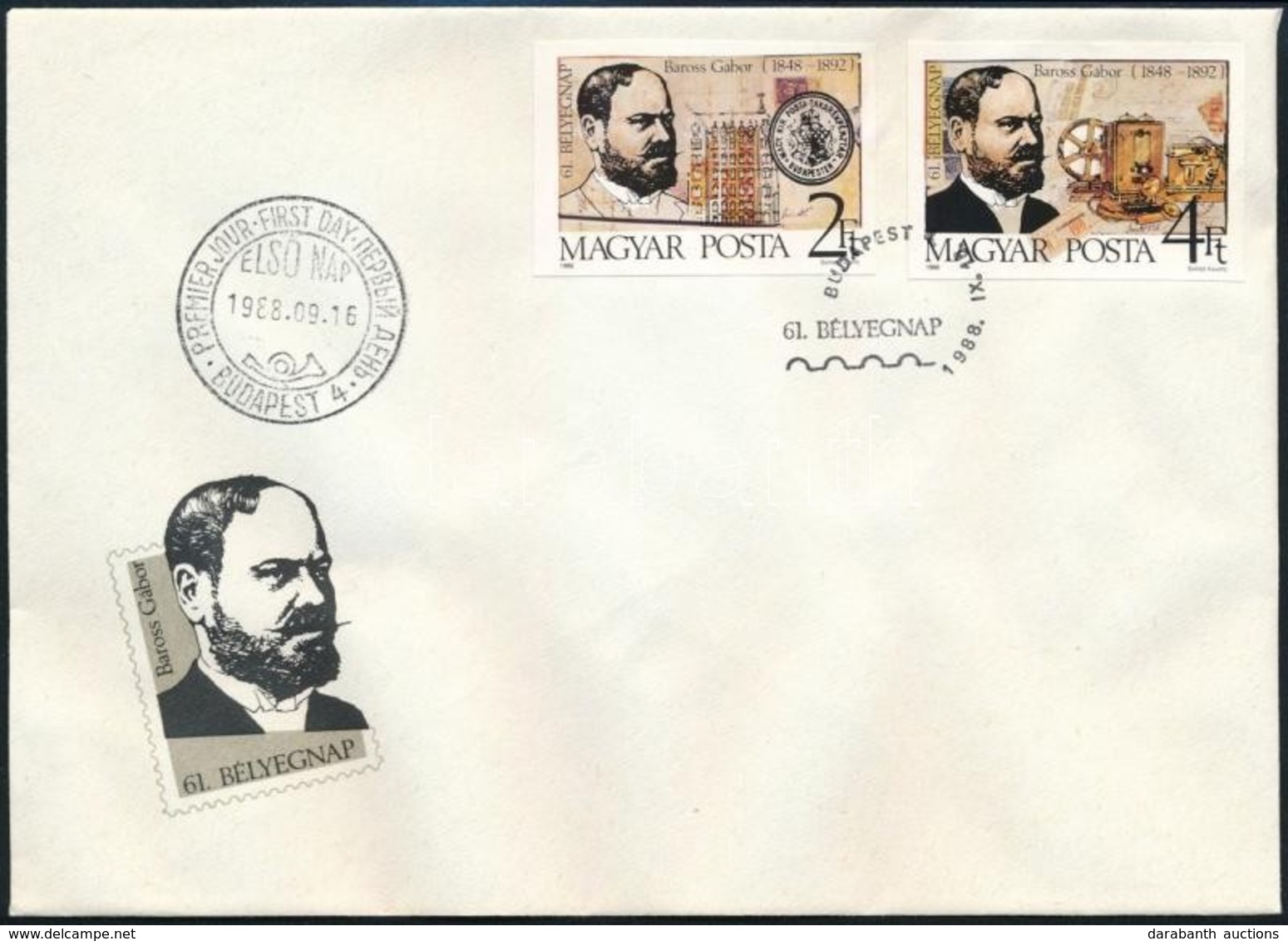 1988 Bélyegnap (61.) Vágott Sor FDC (3.500) - Other & Unclassified