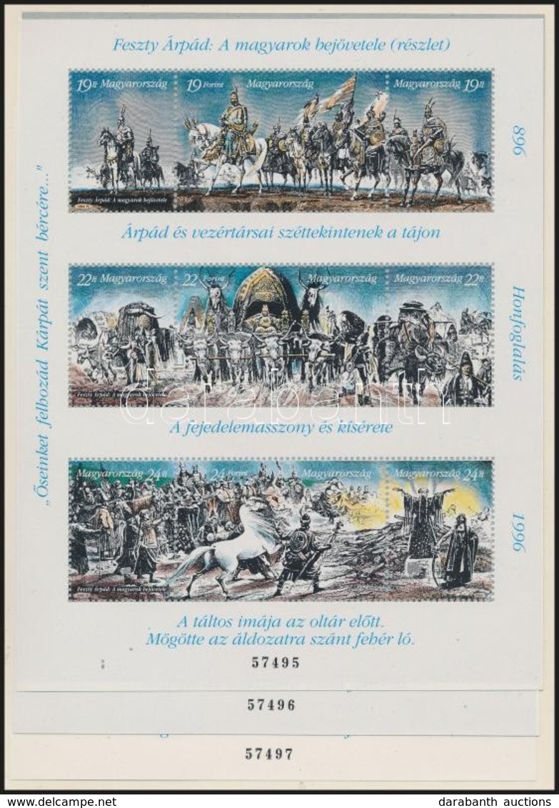 ** 1996 3 Db Feszty-körkép Sorszámkövető Blokk (12.000) - Sonstige & Ohne Zuordnung