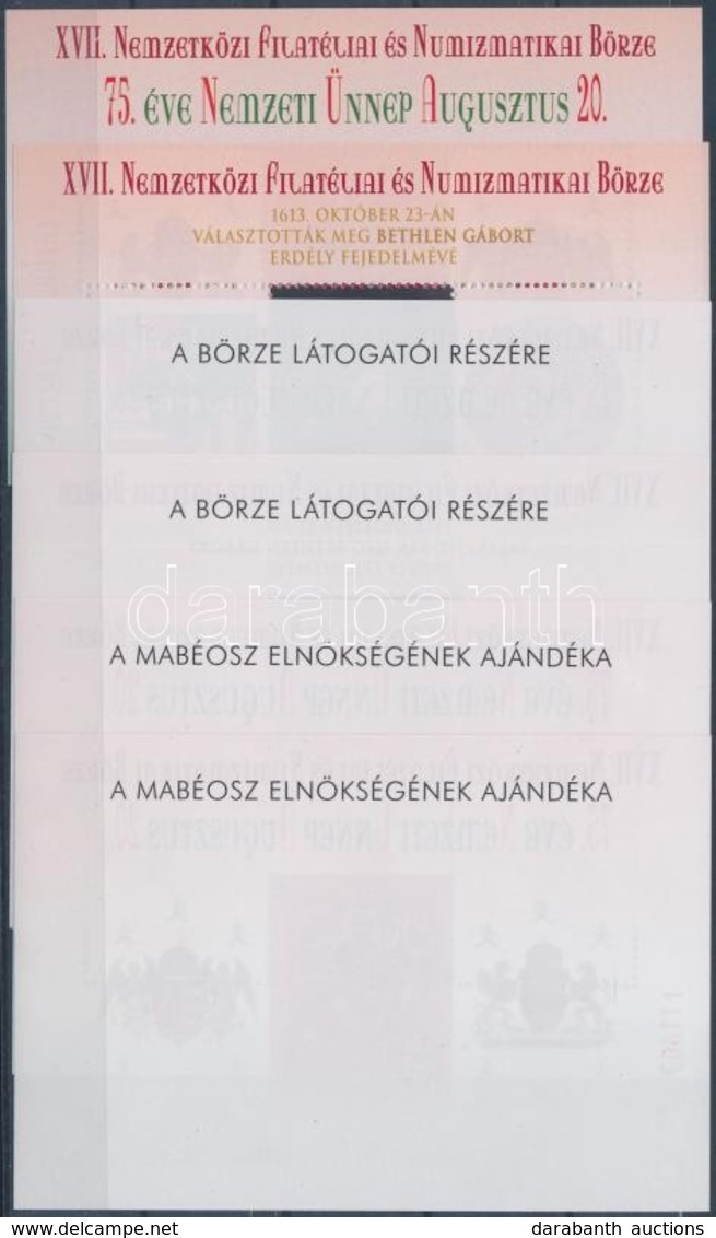 ** 2013 XVII. Nemzetközi Filatéliai és Numizmatikai Börze Emlékív Pár, Látogatói és MABÉOSZ Elnökség Ajándékával (29.500 - Otros & Sin Clasificación