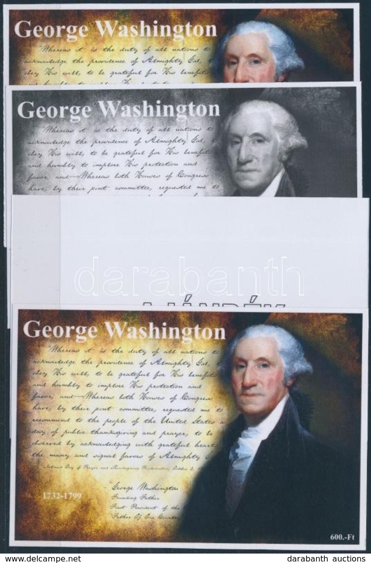 ** 2016/04 George Washington 4 Db-os Emlékív Garnitúra (28.000) - Altri & Non Classificati