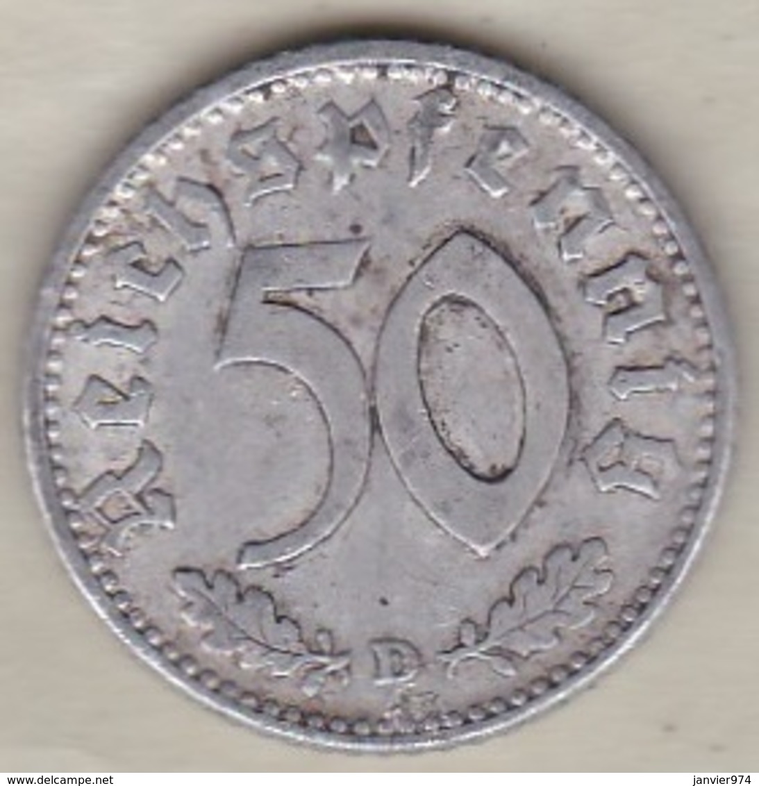 Allemagne, IIIème Reich, 50 Reichspfennig 1935 D (MUNICH) Aluminium - 50 Reichspfennig