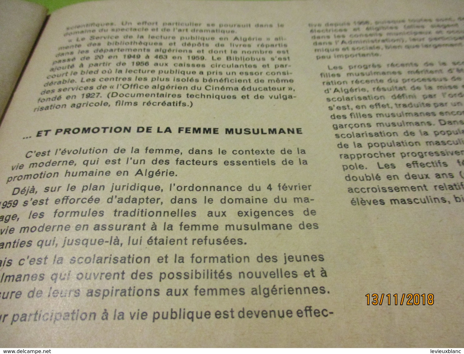 Guerre d'Algérie/ Fascicule " ALGERIE 1961"/ L’après référendum d'autodétermination du 8 Janvier 61/ 1961  VPN165