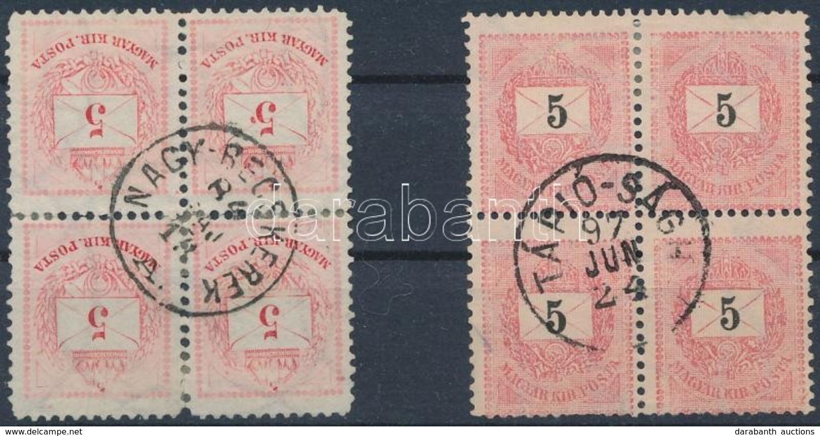 O 2 Db Krajcáros Négyestömb - Used Stamps