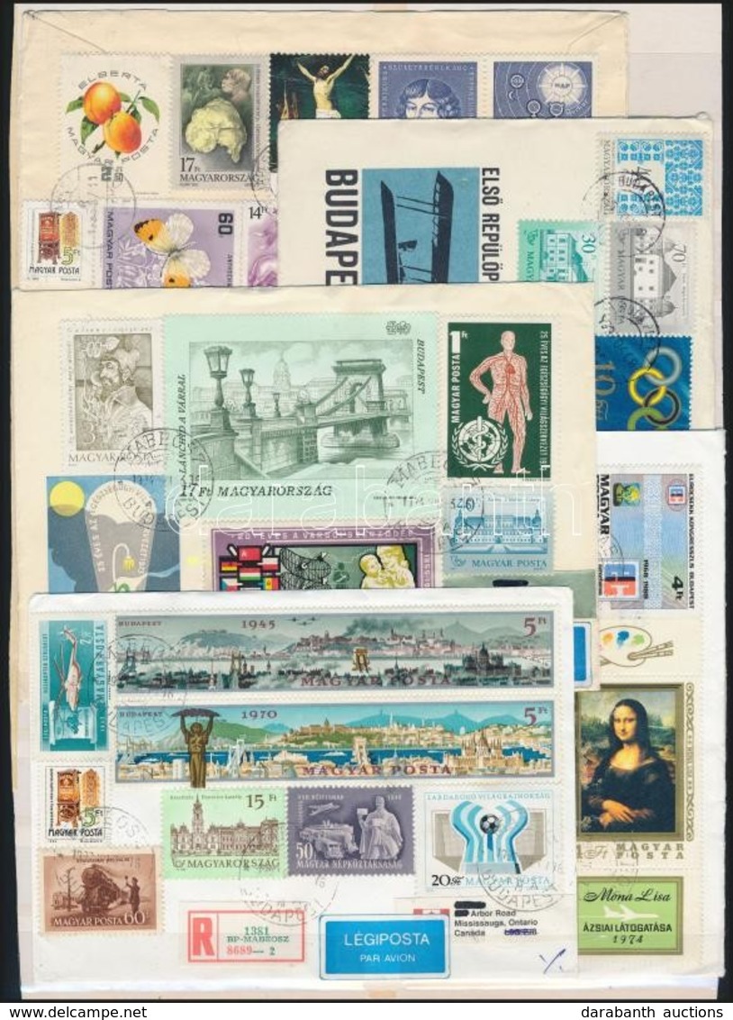 5 Db Magyar Légiposta Ajánlott Küldemény A4-es Berakólapon (6.700) - Used Stamps