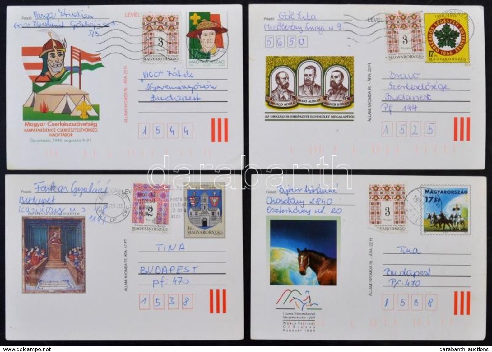 Több Mint 150 Db Futott Díjjegyes Levelezőlap, Közte Sok Díjkiegészített - Used Stamps