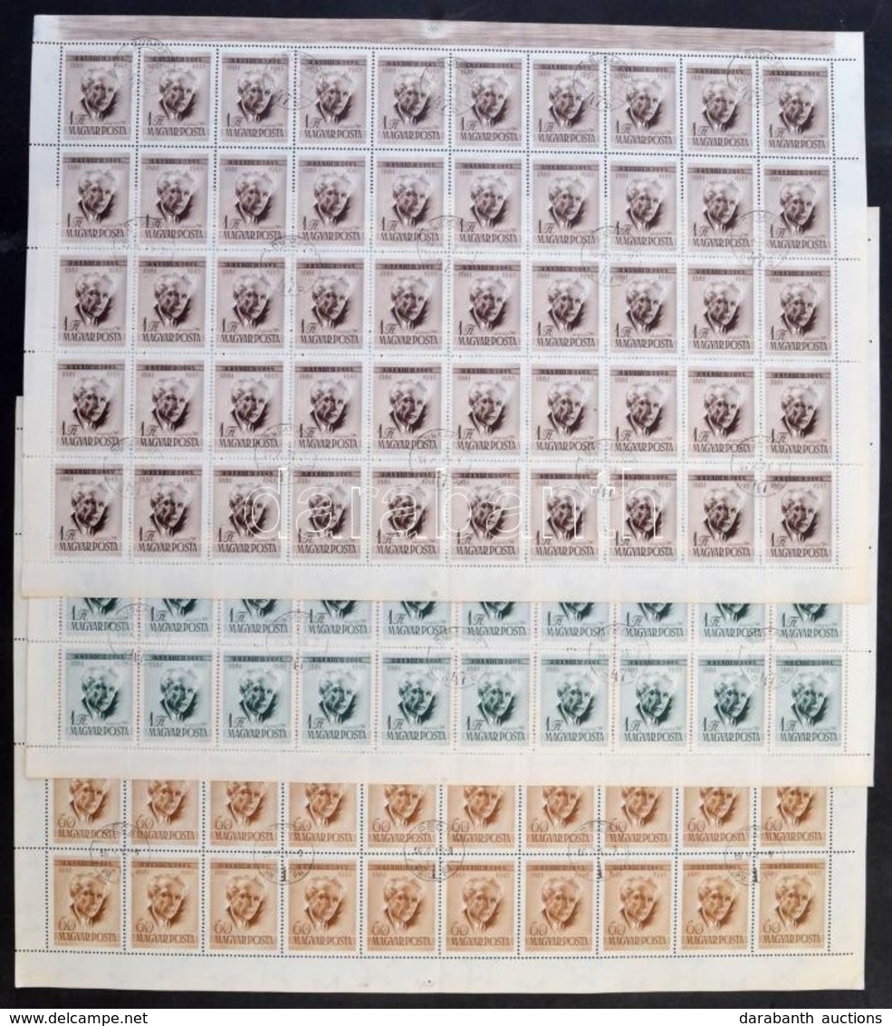 O 1955-1989 Bartók Sor A Tévnyomatokkal + Tiziano és Czóbel Béla: Mimi és Dzsawarlal Nehru Teljes ívben (24.500) - Used Stamps