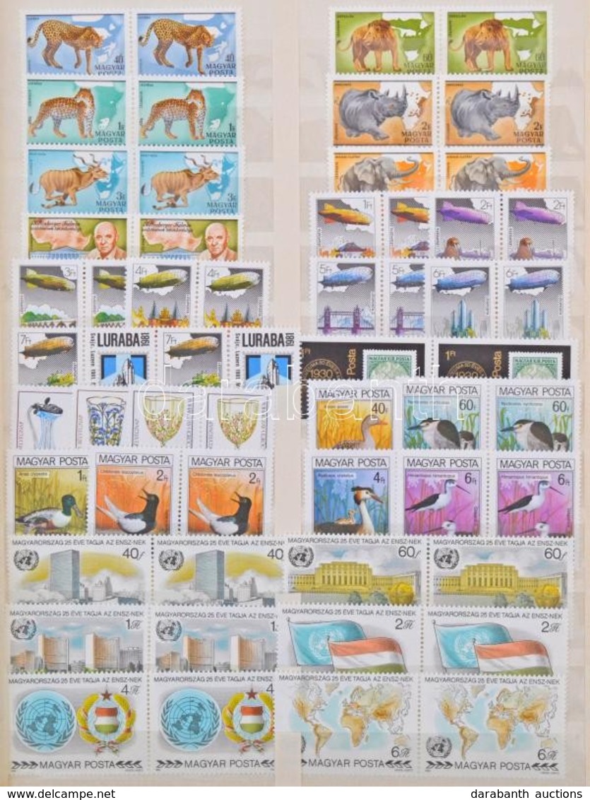 ** Magyar Sorok A 70-es évek Elejétől 1982-ig 1-3 Példányban, 15 Lapos Nagy Rugós Abria Berakó 9 Lapján - Used Stamps
