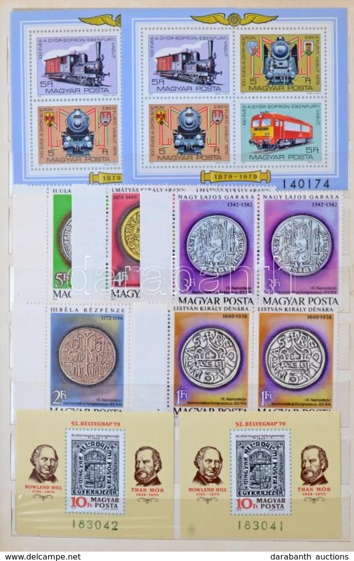 ** 1979-1981 Gyűjtemény 2 Példányban, Hozzá Kevés ENSZ, 10 Lapos Közepes Schaubek Berakóban - Used Stamps