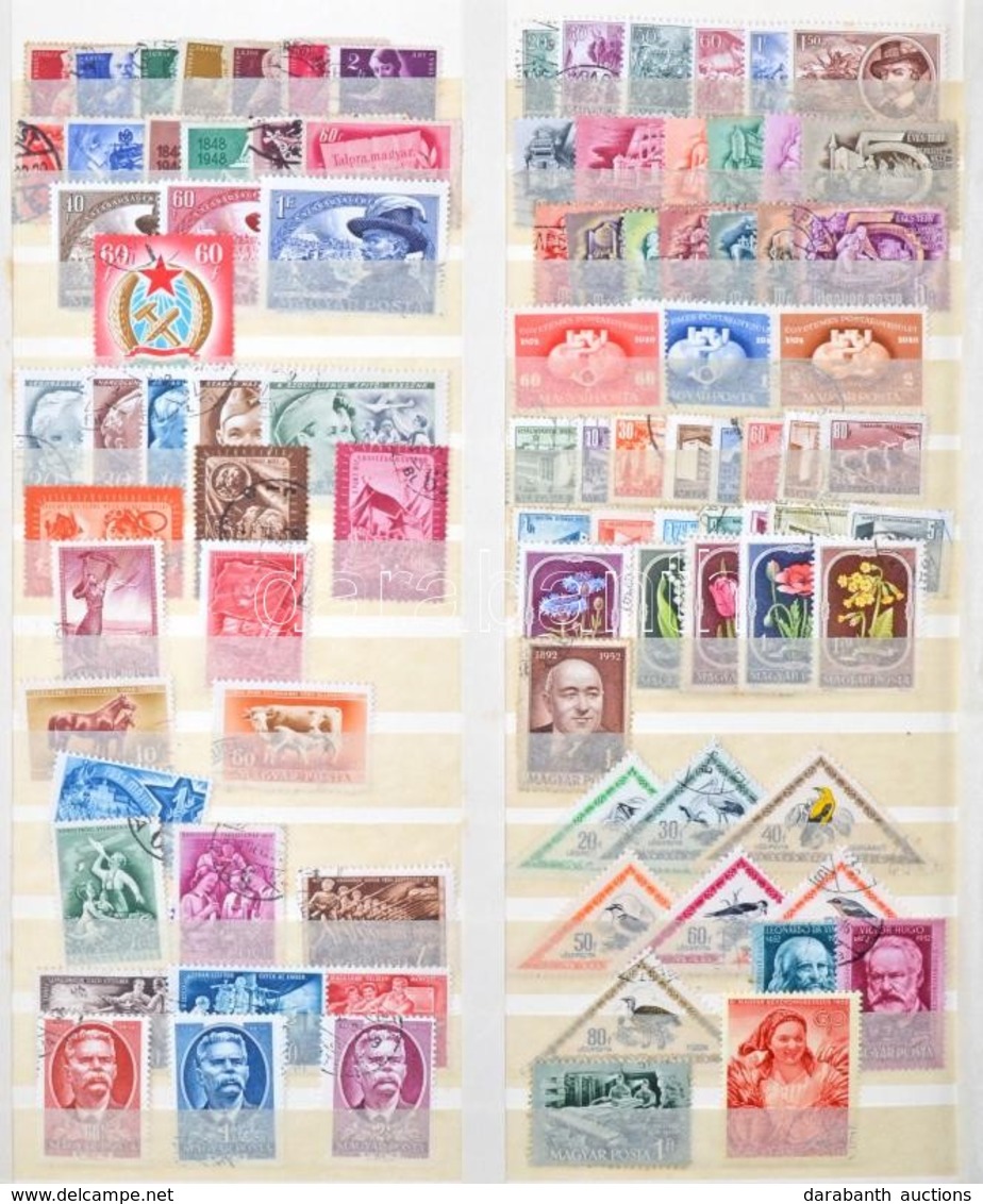 ** O Főleg Bélyegzett Kis Gyűjtemény Schaubek 8 Lapos Rugós Berakó 6 Oldalán - Used Stamps