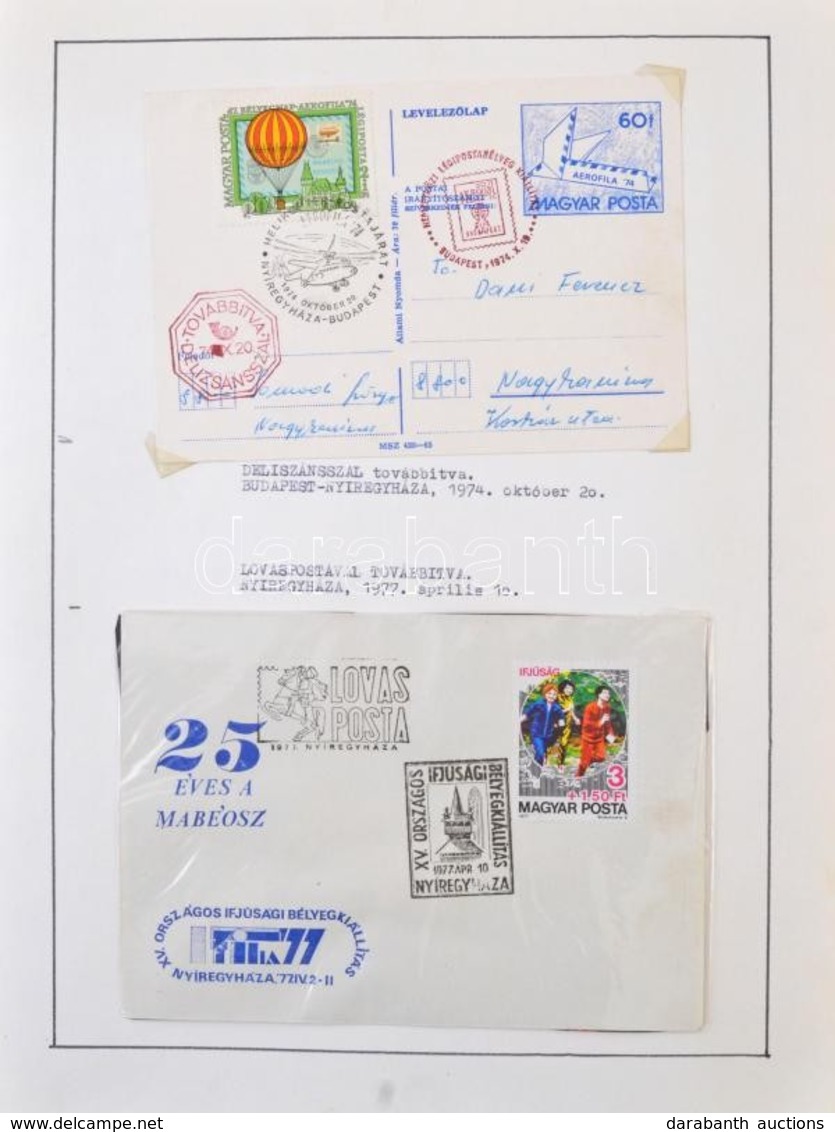 Kiállítási Anyag: 1958-1986 Légiposta Levelek 5 Tasakban, összesen 47 Lapon, Dobozban - Usati