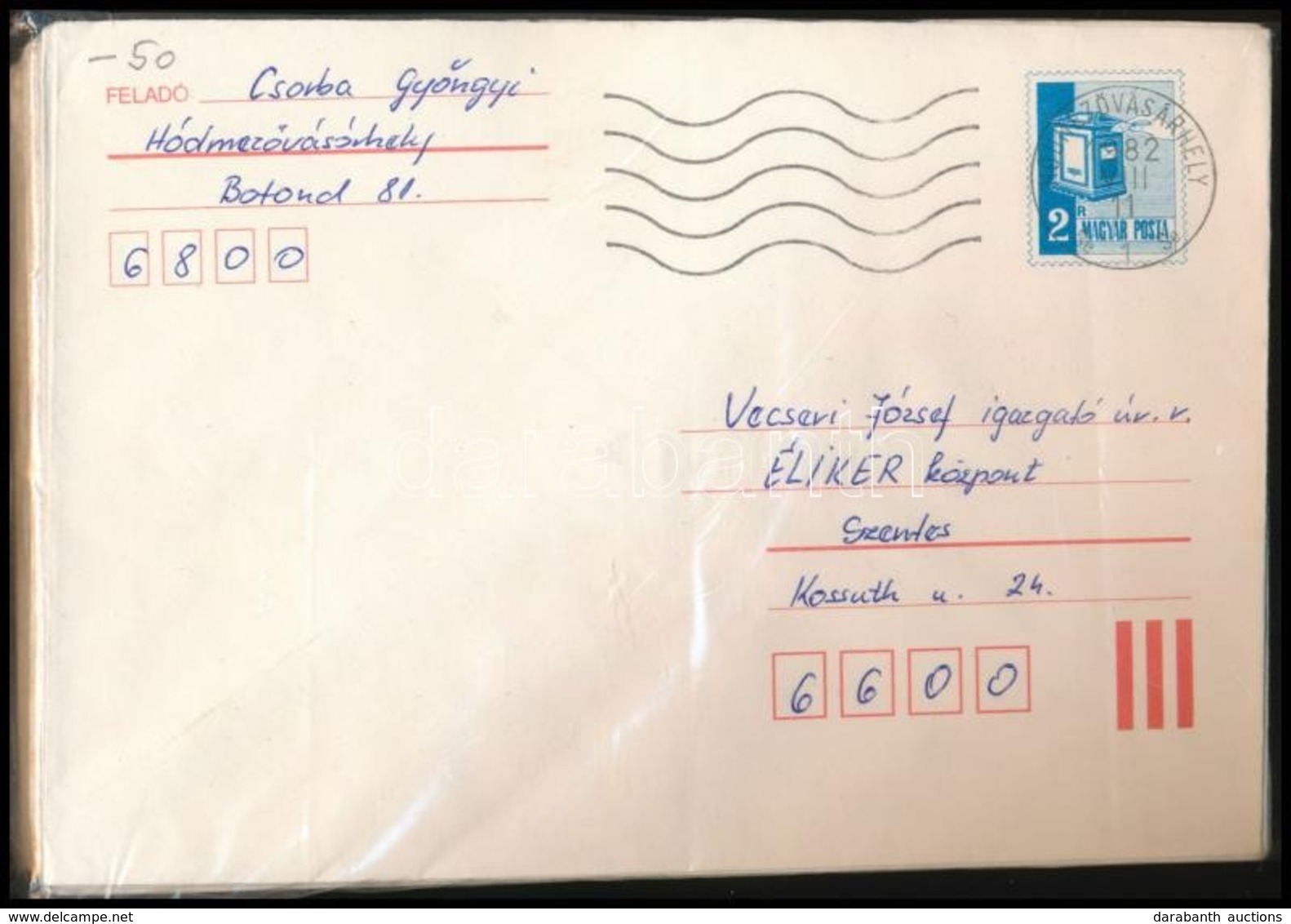 100 Db 2Ft 'postaládás' Futott Díjjegyes Boríték, Közte Sok Ajánlott (30 éve érintetlen Anyag) - Used Stamps