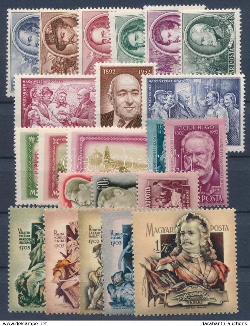 ** 1952-1953 Moszkva, Rákosi Mátyás, Szabadságharcosok, Da Vinci és Victor Hugo, II. Rákóczi Ferenc (II.), Nagy Októberi - Used Stamps