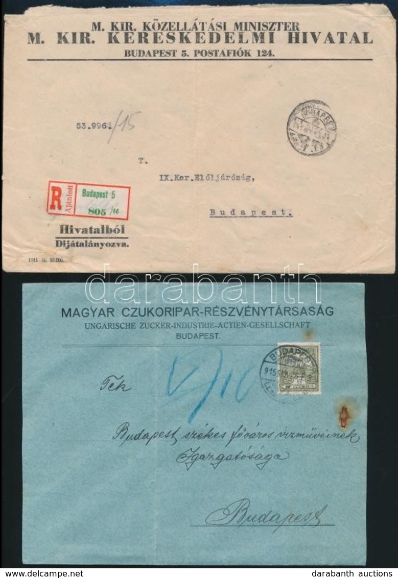 4 Db Régi Boríték Különféle Levélzárókkal, Közte 2 Db Ajánlott Küldemény - Used Stamps