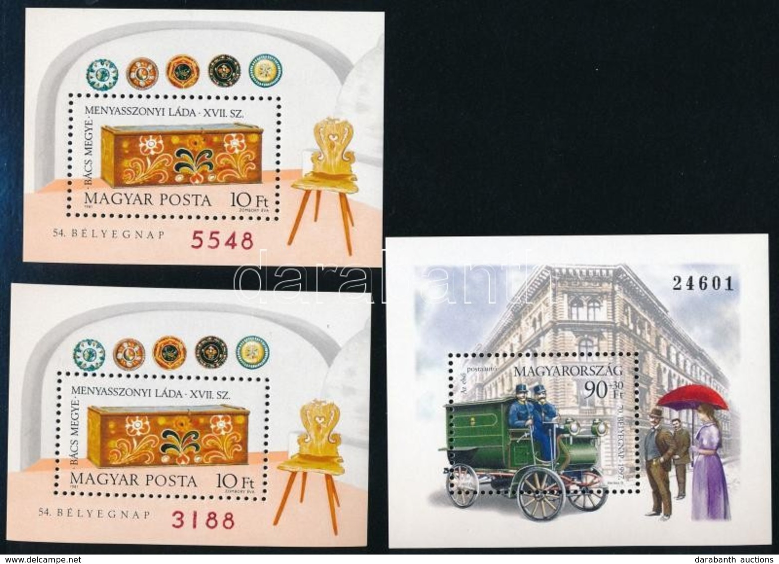 ** Blokkok, összefüggések 3 Db Bélyegnap Ajándék Blokk - Used Stamps