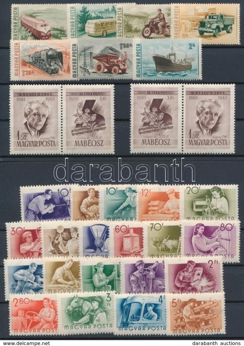 ** Sorok és önálló értékek 1954-1956 (28.200) + Blokkok A 60-70-es évekből (13.000) - Used Stamps