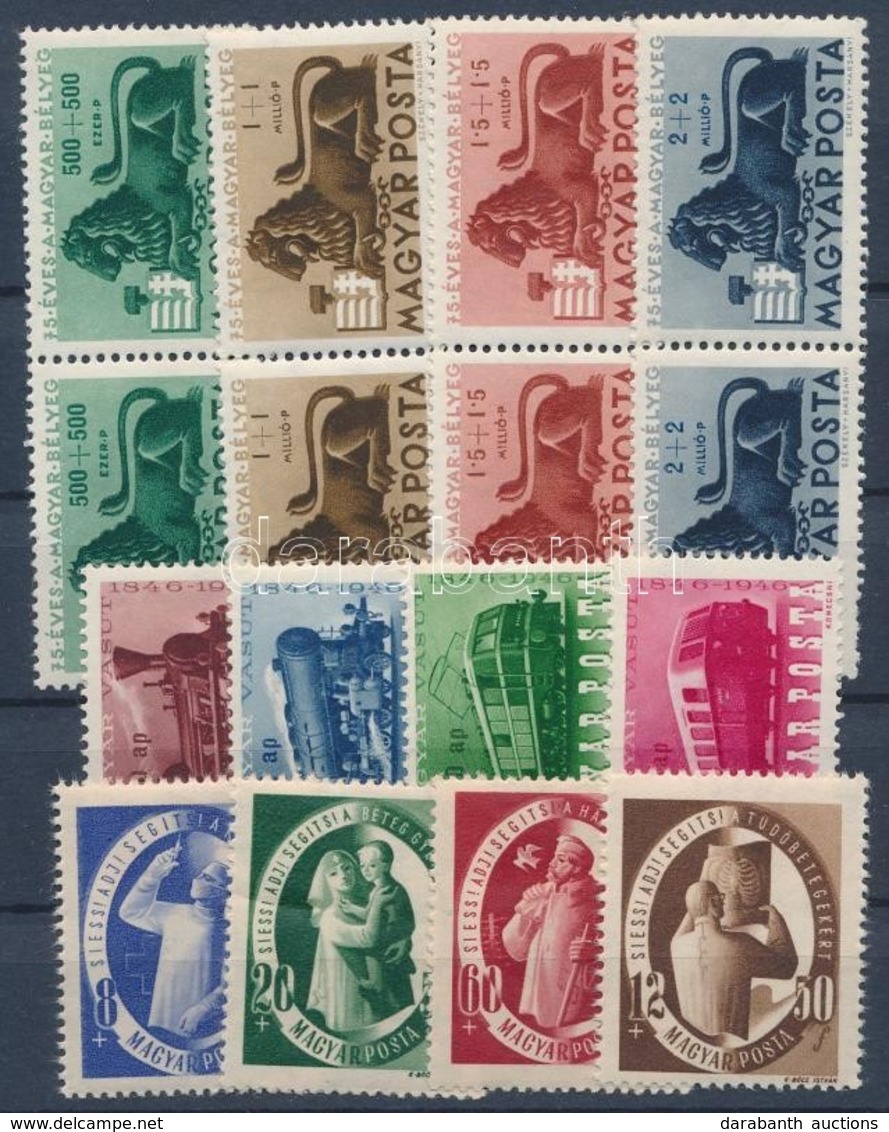 ** 1946-1947 Bélyegjubileum Sor Párokban + Vasútjubileum és SAS Sor Stecklapon (8.400) - Used Stamps