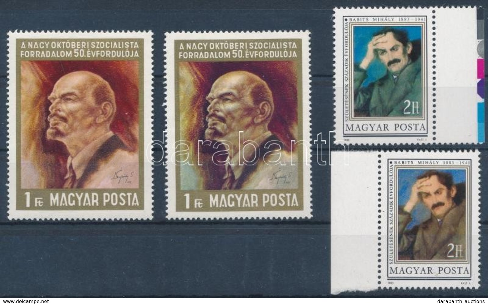 ** 1967 + 1983 NOSZF 1Ft és Babits 1Ft Eltérő Színben Támpéldányokkal - Used Stamps