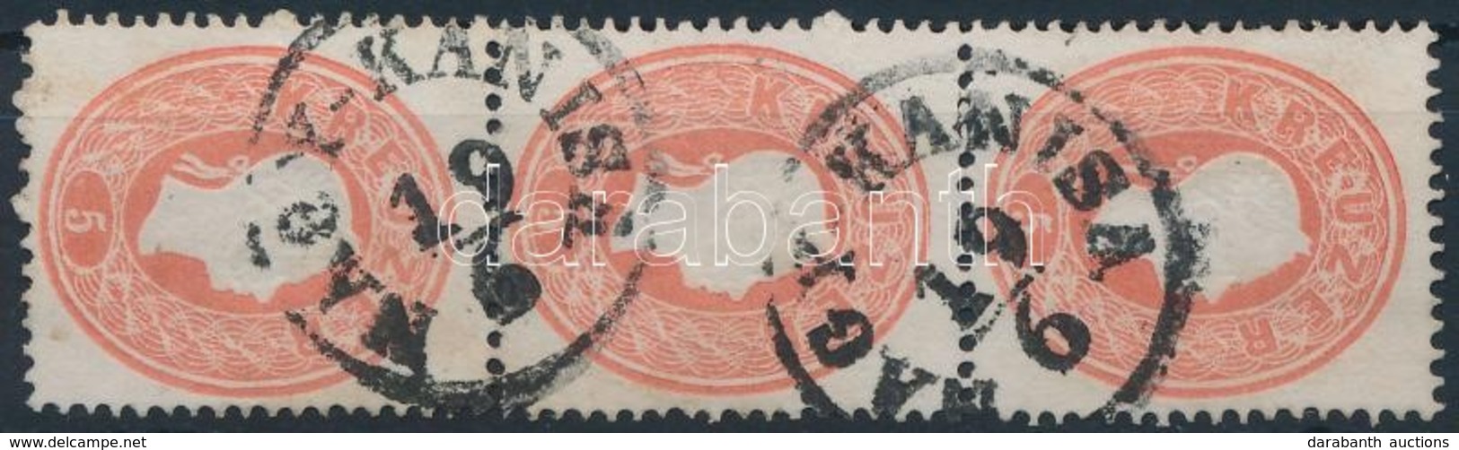 O 1861 5kr Függőleges Hármascsík / Vertical Stripe Of 3 'NAGY KANISA' - Autres & Non Classés