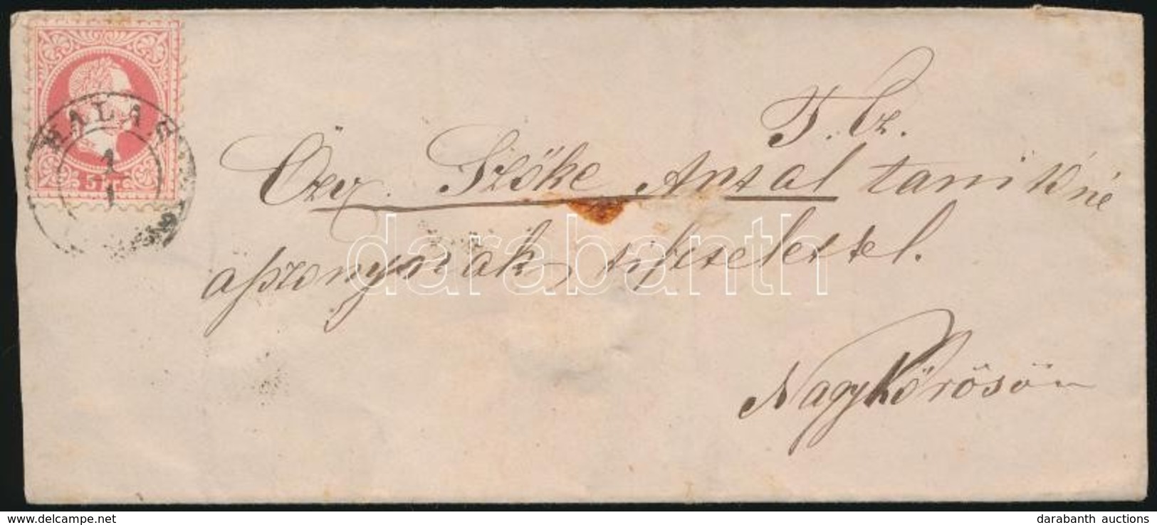 ~ 1870 5kr Levélen ,,HALAS' - Other & Unclassified