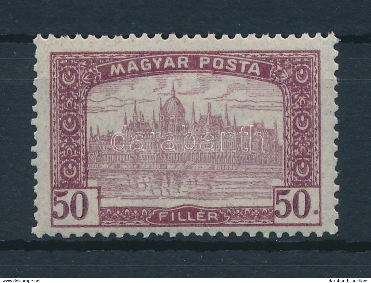 * 1919 Magyar Posta 50f Felfelé Tolódott Középrész, Pont A Jobb Oldali értékszám Mellett - Other & Unclassified