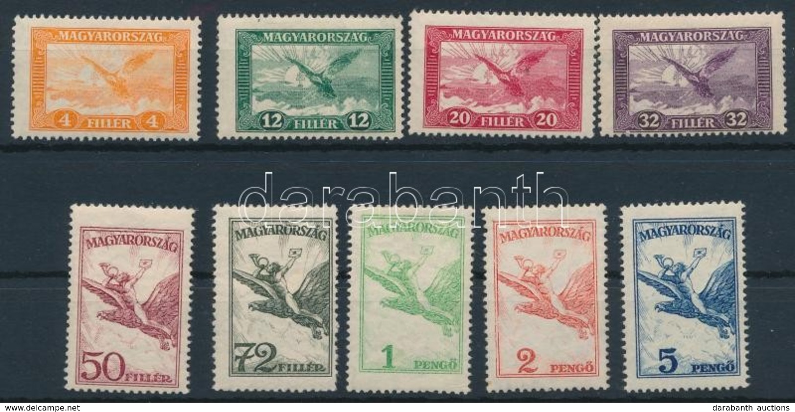 ** * 1927 Repülő Sor 9 értéke, Csak A 72f Falcos - Altri & Non Classificati