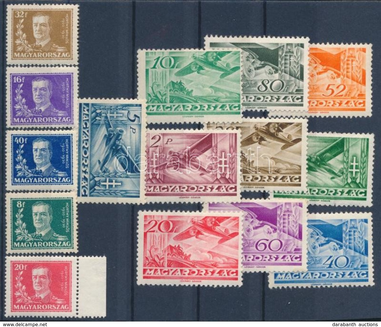 * 1930-1936 Kormányzói 10 éves évforduló + Repülő (III.) 1-1 Sor (10.000) - Otros & Sin Clasificación