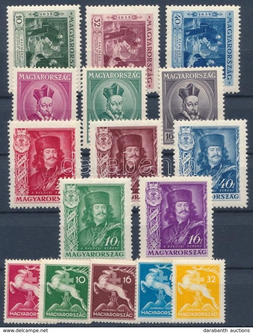 ** 1933-1935 Pázmány Péter, II. Rákóczi Ferenc (I.), Cserkész 1-1 Sor (10.000) - Sonstige & Ohne Zuordnung