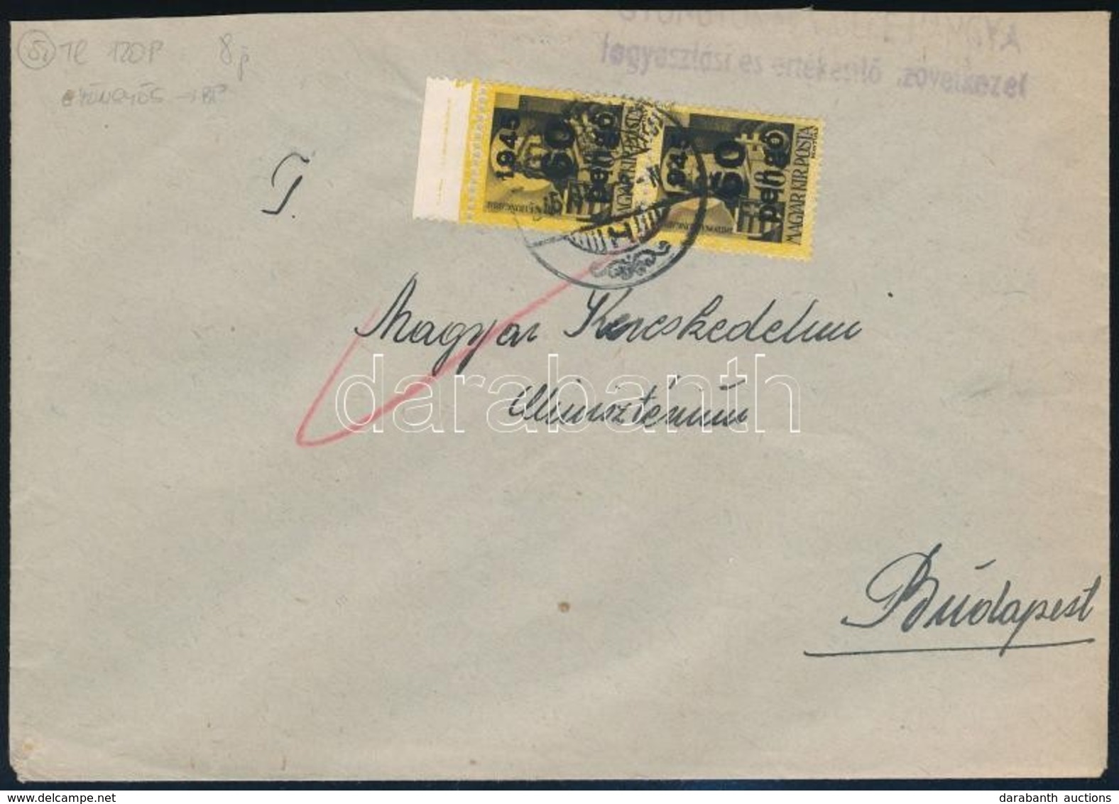 1946 (5. Díjszabás) Távolsági Levél Kisegítő 2 X 60P/18f Bérmentesítéssel - Other & Unclassified