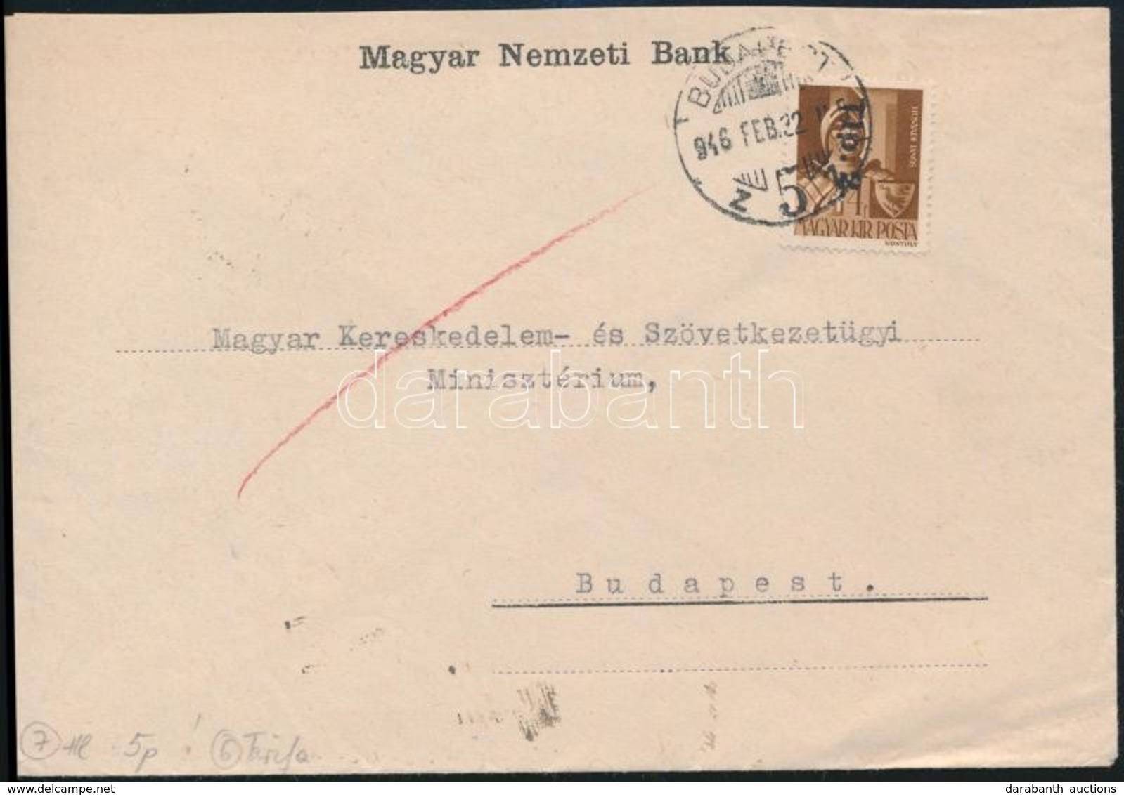 1946 (7. Díjszabás) Helyi Levél Betűs TIp. 2./4f Bérmentesítéssel - Other & Unclassified