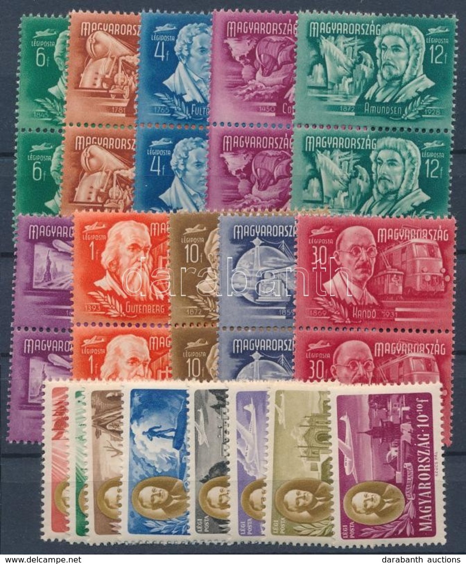 ** 1947-1948 Roosevelt Sor + Feltalálók Sor Párokban, Stecklapon (9.600) - Altri & Non Classificati