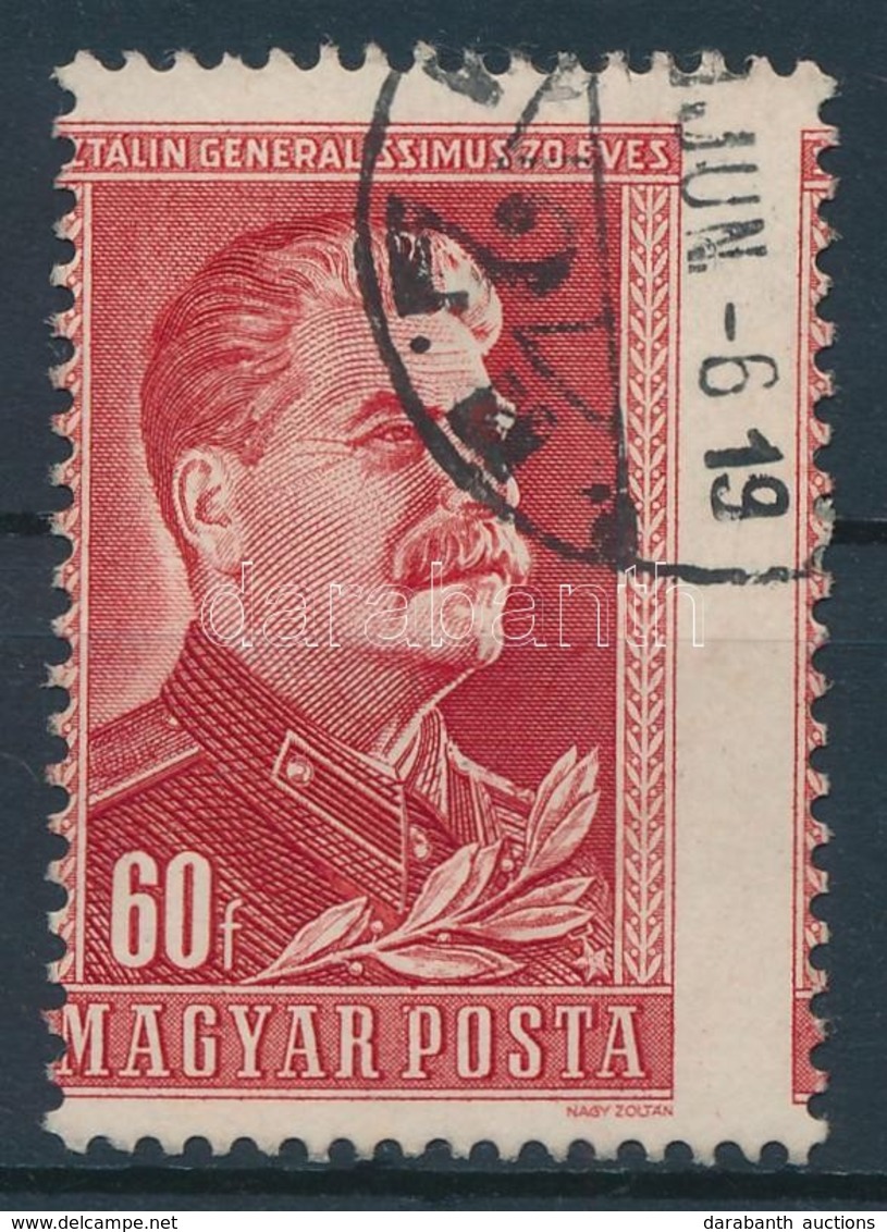 O 1949 Sztálin 60f, Képbe Fogazott Bélyeg - Altri & Non Classificati
