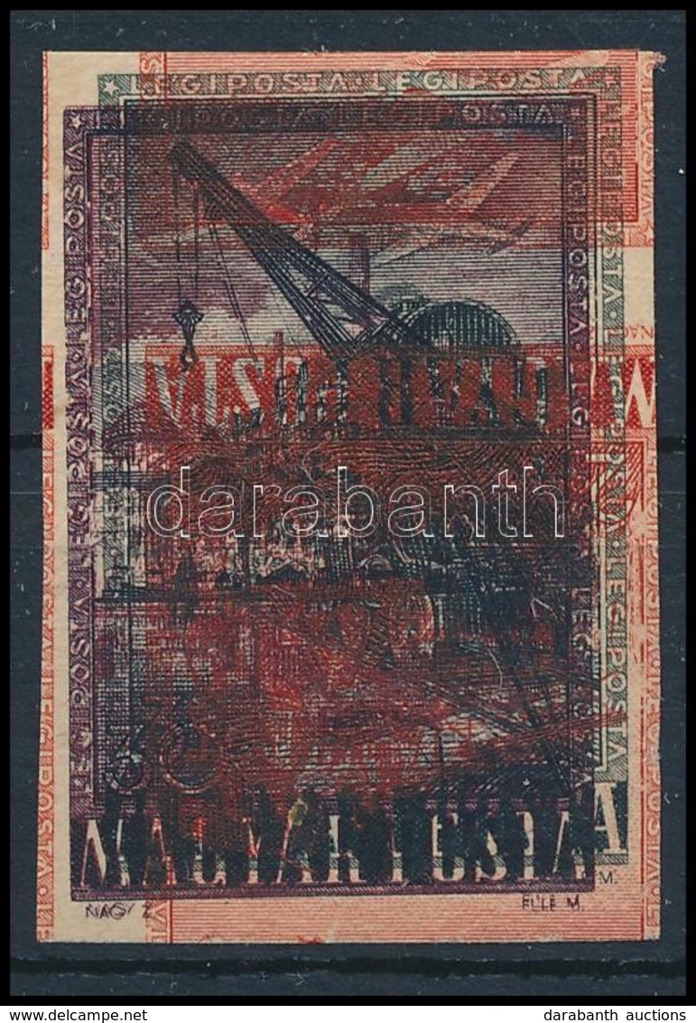 (*) 1950 Repülő Próbanyomat, A 30f, 2Ft és 3Ft Képe Egymásra Nyomva - Other & Unclassified