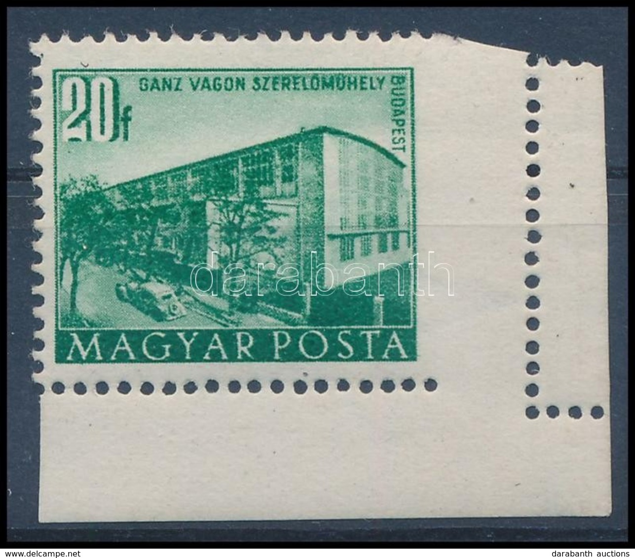 ** 1951 Épületek 20f Jobb Oldalon Fogazatlan Bélyeg - Altri & Non Classificati