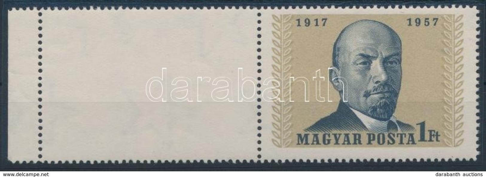 ** 1957 Nagy Októberi Forradalom 1 Ft Bal Oldali üres Mezővel (7.000) - Autres & Non Classés