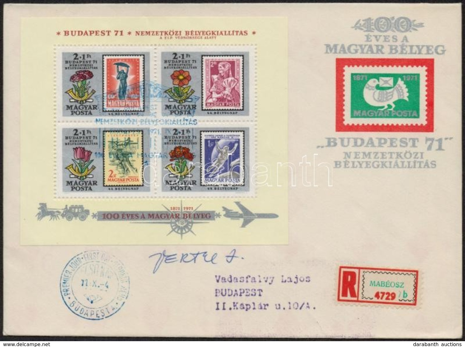 1971 Budapest '71 Blokk FDC-n A Tervező, Vertel József Aláírásával - Altri & Non Classificati