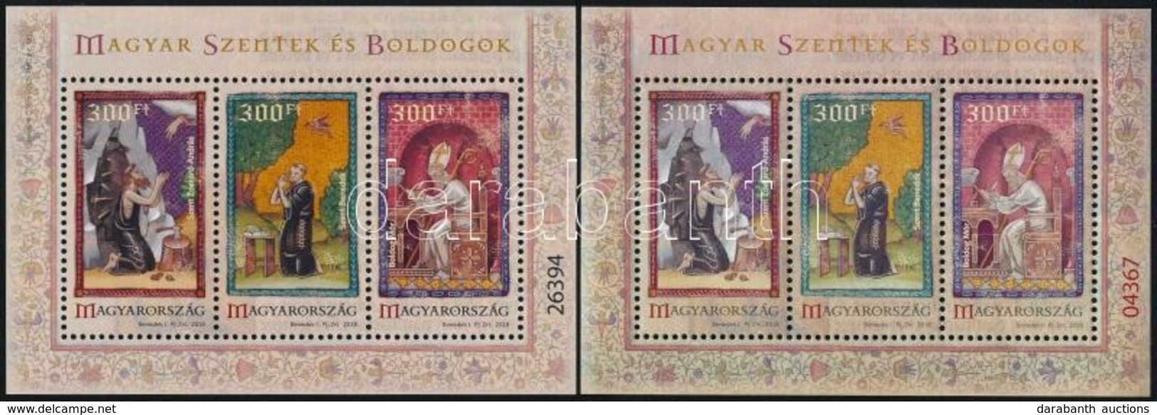 ** 2018 Magyar Szentek és Boldogok Normál és Hologramos Blokk - Otros & Sin Clasificación