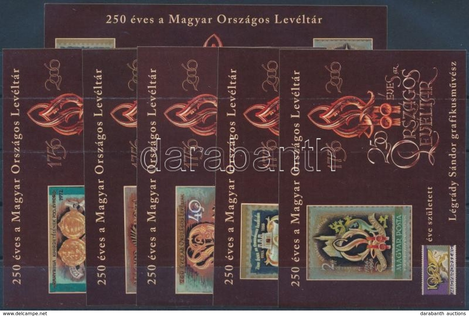 ** 2006/77-82 250 éves A Magyar Országos Levéltár Légrády Sándor Emlékív Sorozat Azonos Sorszámmal - Other & Unclassified