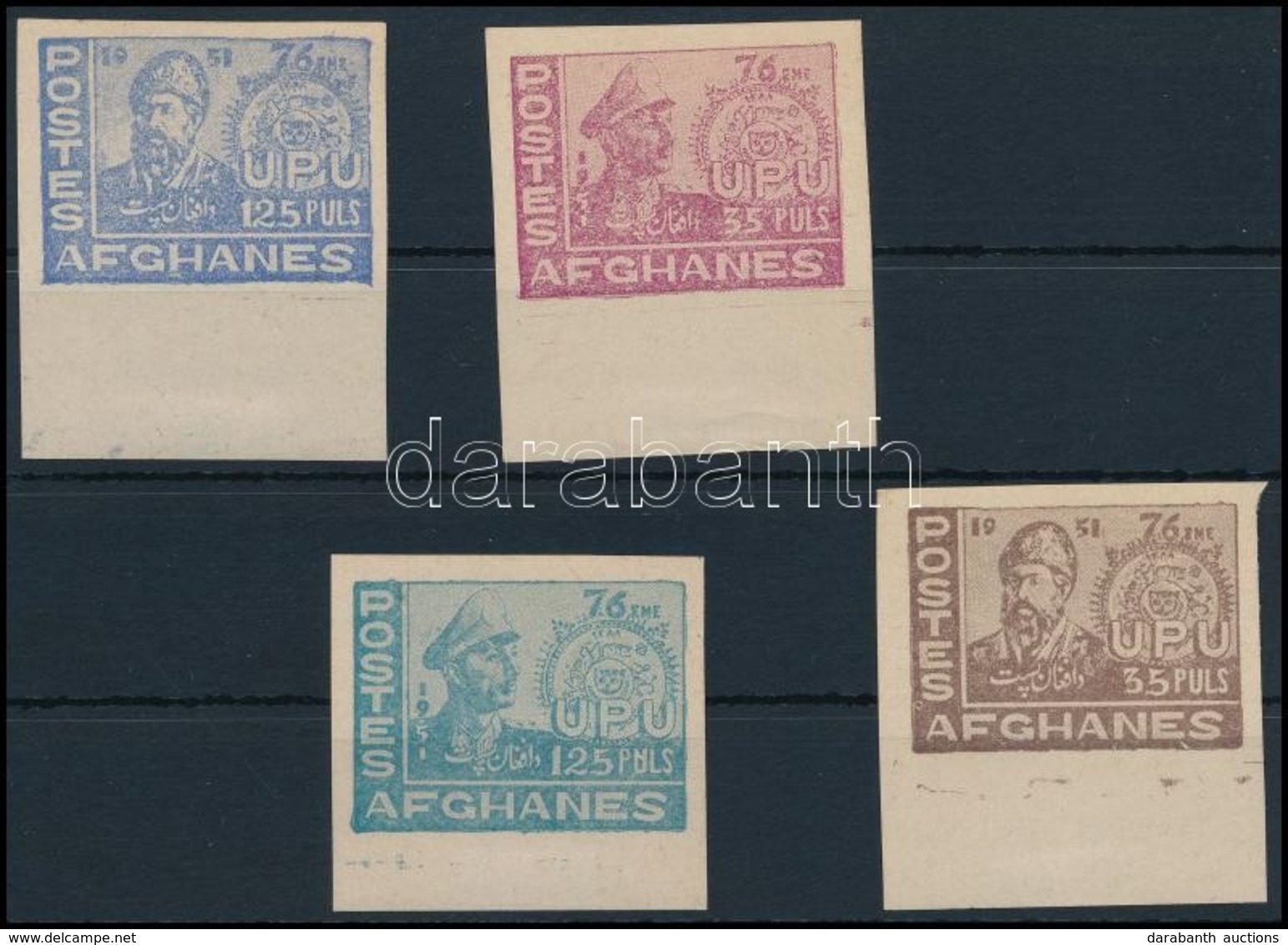 ** 1951 75 éves Az UPU  Vágott Sor  373 - 376 B - Altri & Non Classificati