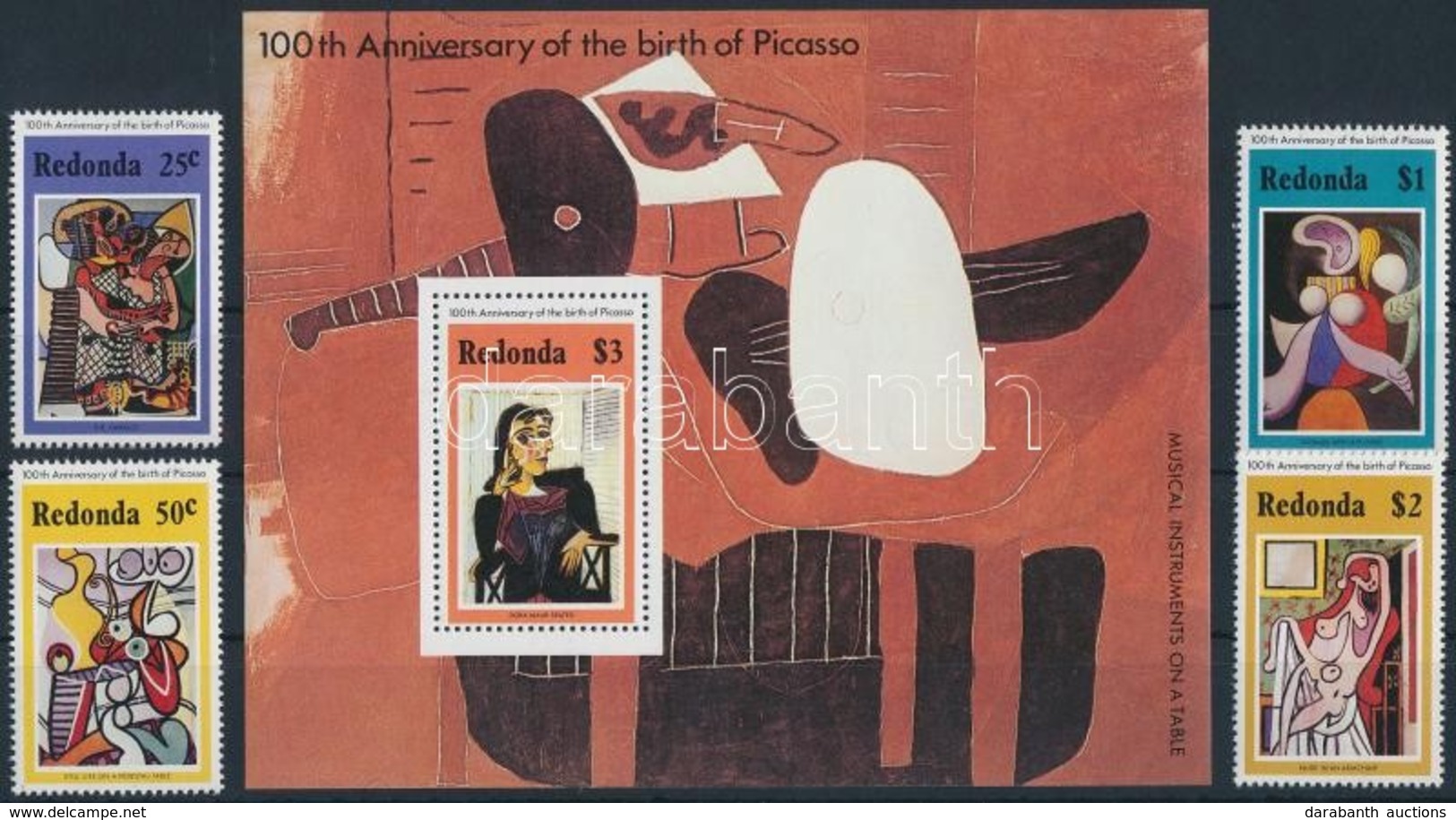 ** 1981 Picasso Születésének 100. évfordulója Sor Mi 76-79 + Blokk 12 - Other & Unclassified