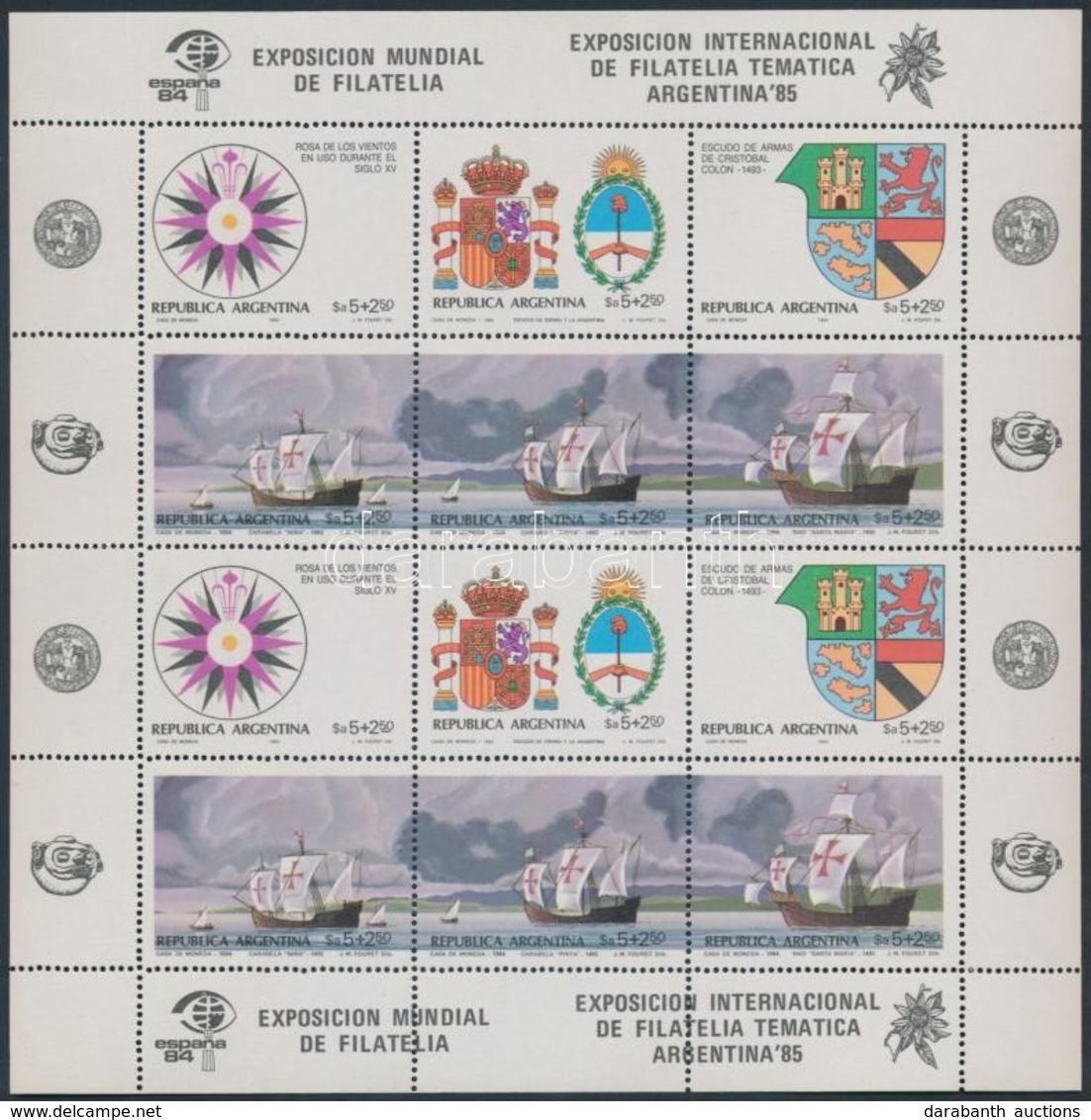 ** 1984 Bélyegkiállítás Sor 12-es Tömbben Mi 1684-1689 - Other & Unclassified