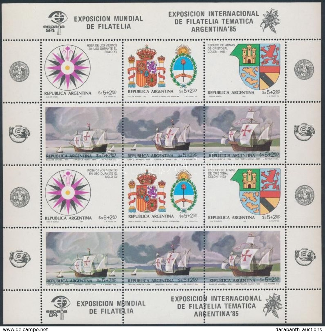 ** 1984 Bélyegkiállítás Sor 12-es Tömbben Mi 1684-1689 - Other & Unclassified