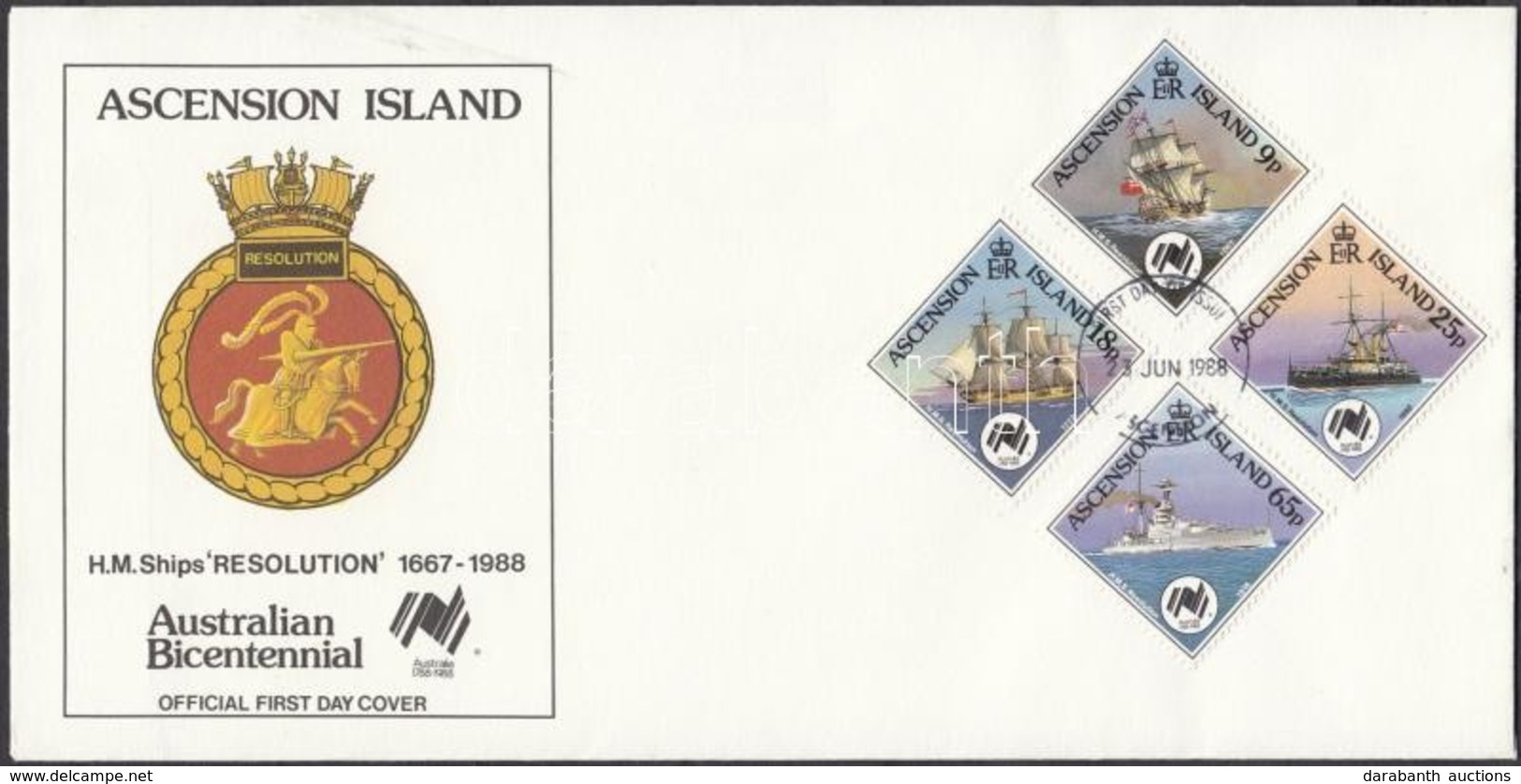 1988 200 éves A Gyarmatosítás Sor FDC-n Mi 462-465 - Autres & Non Classés