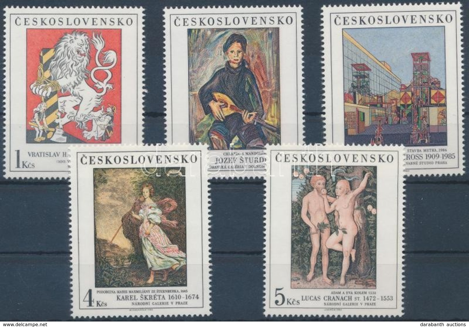 ** 1986 Festmény Sor Mi 2889-2893 - Altri & Non Classificati