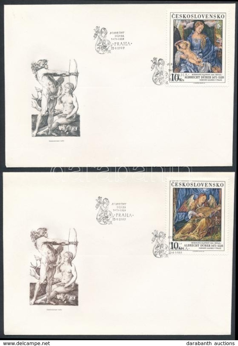 1989 Festmény Blokkból Kitépett Sor Mi 3001-3002 2 Db FDC-n - Other & Unclassified