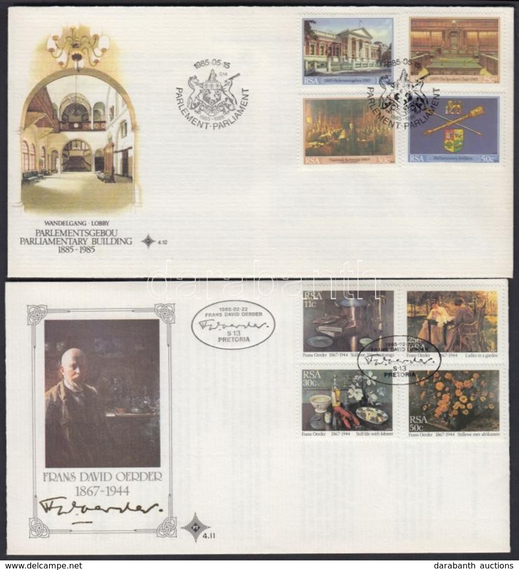 1985 Festmények + Parlament 2 Sor Mi 665-668 + 670-673 2 FDC - Other & Unclassified